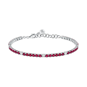 Bracciale tennis Morellato argento 925 e zirconi rossi e bianchi 15,5 cm