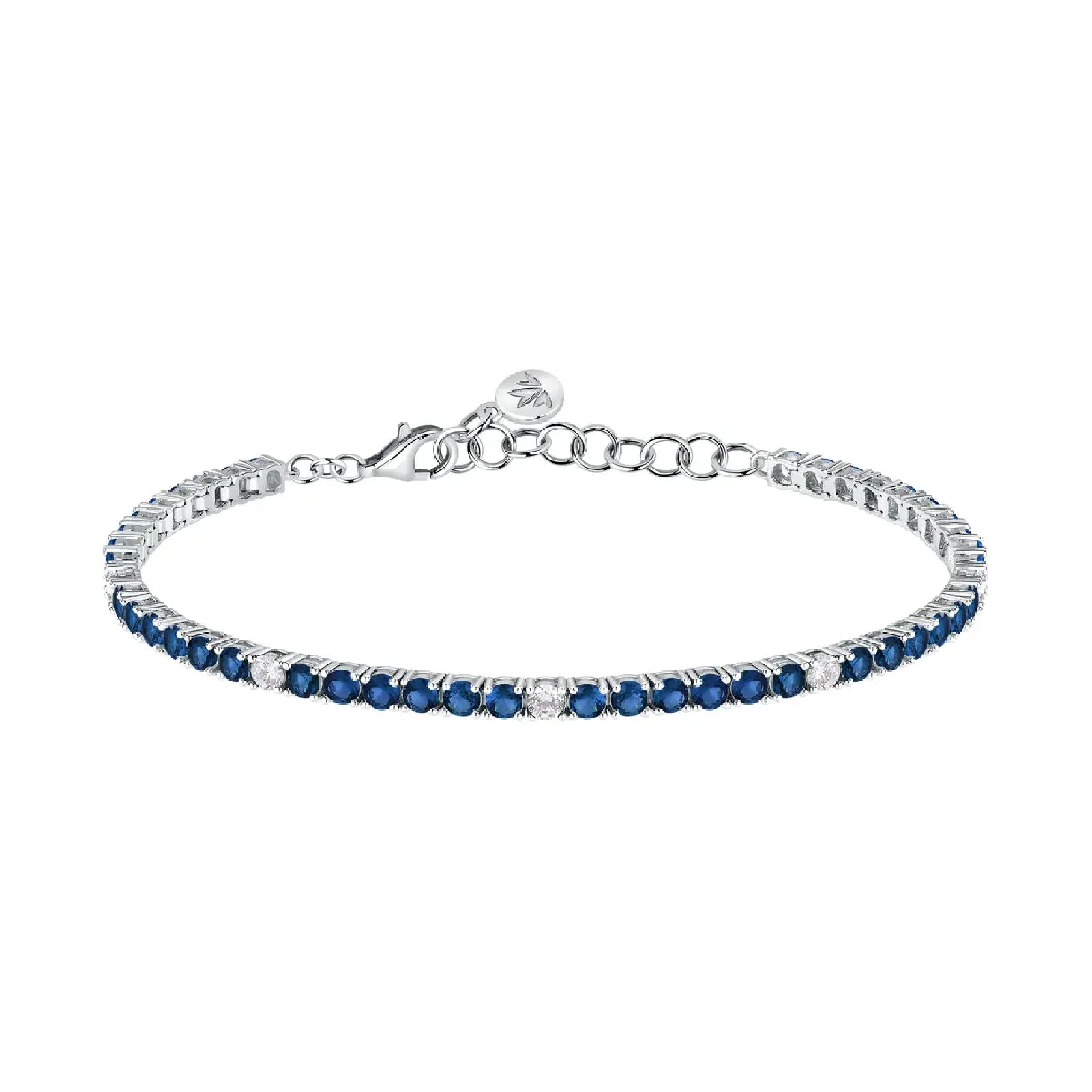 Bracciale tennis Morellato argento 925 e zirconi blu e bianchi 15,5 cm