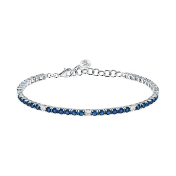 Bracciale tennis Morellato argento 925 e zirconi blu e bianchi 15,5 cm