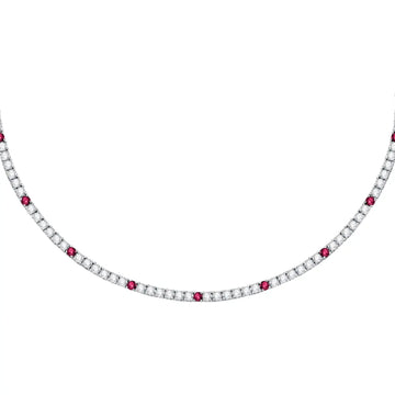 Collana girocollo Morellato in argento 925 con zirconi rossi 38 cm