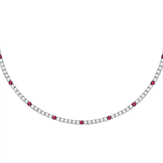 Collana girocollo Morellato in argento 925 con zirconi rossi 38 cm