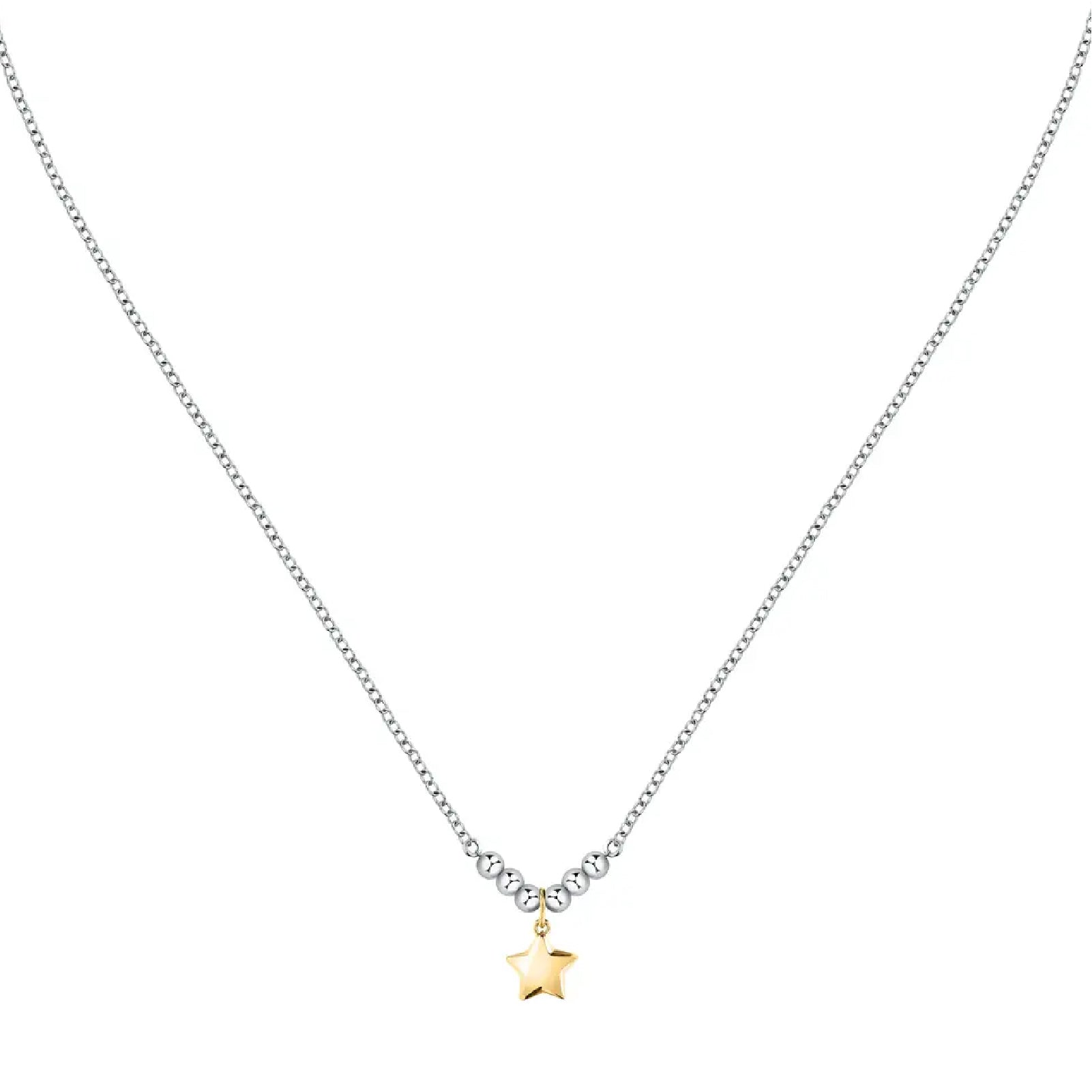 Collana con pendente Morellato in acciaio argento e oro MO.AIX23