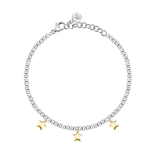 Bracciale con pendenti Morellato in acciaio colore argento e oro 16 cm