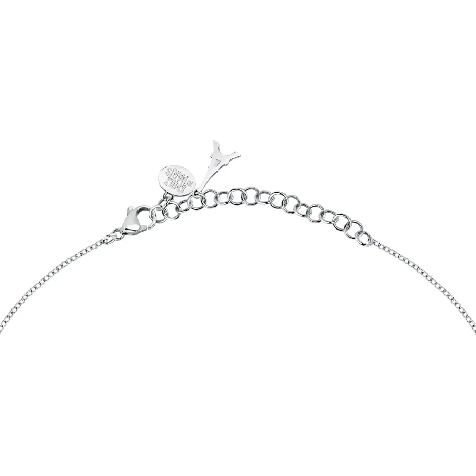 Collana con pendente Morellato in acciaio con zircone rosa 40 cm