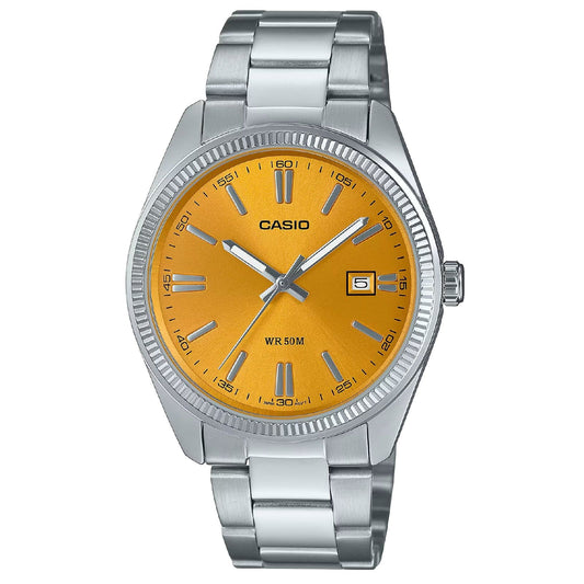 Orologio donna Casio Timeless in acciaio quadrante giallo 38mm