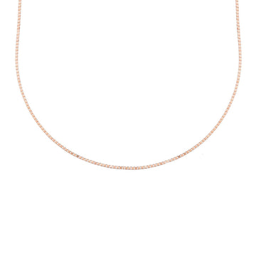 Collana catena donna JOY Gioielli in oro rosa catena maglie quadrate 40 cm