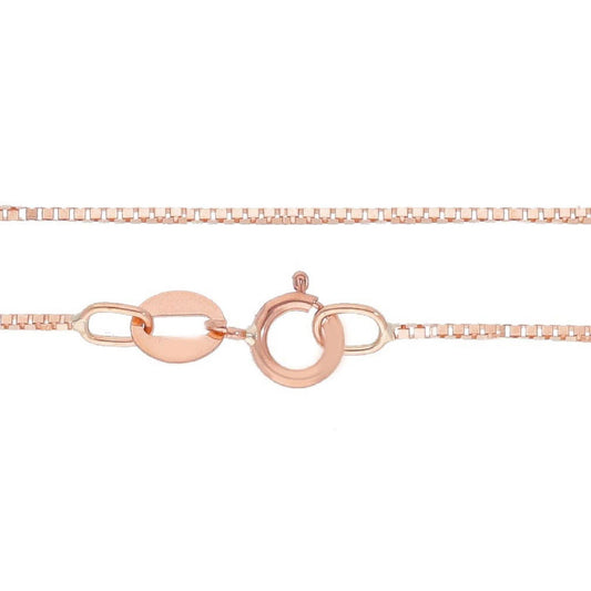 Collana catena donna JOY Gioielli in oro rosa catena maglie quadrate 40 cm