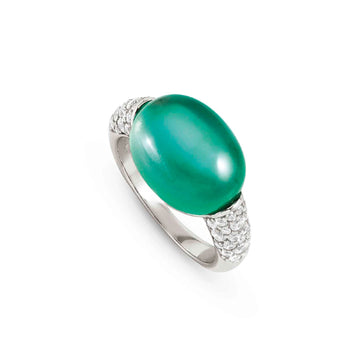 Anello Nomination argento con pietre sintetiche verde grande N.241501041005