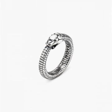 Anello Nove25 Snake Uroboro unisex in argento a serpente