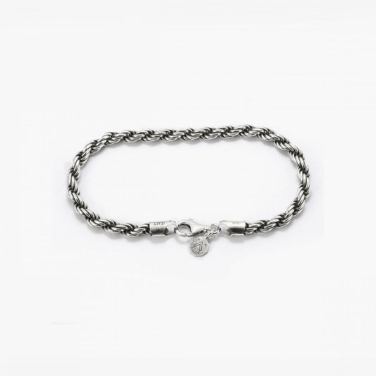 Bracciale catena Nove25 Fili Corda 080 unisex in argento e corda di 3,5mm