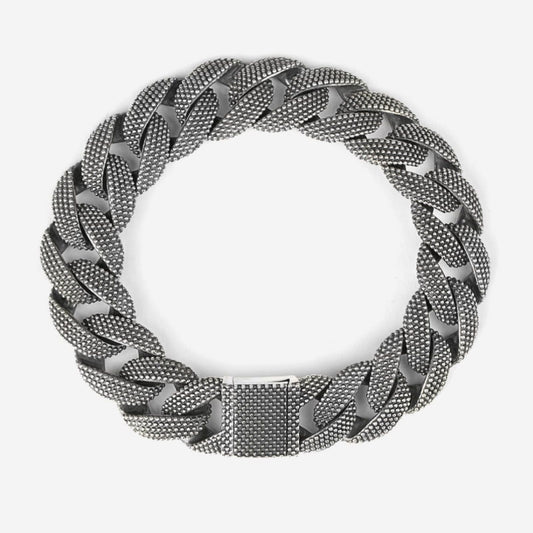 Bracciale Nove25 Puntinati da uomo in argento catena grumetta