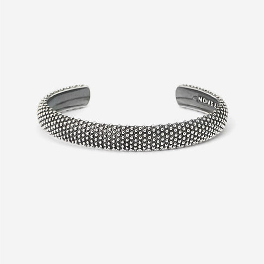 Bracciale rigido aperto Nove25 Puntinati unisex in argento con piccole sfere