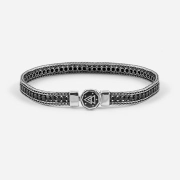 Bracciale tennis Nove25 Timeless unisex in argento e zirconi neri