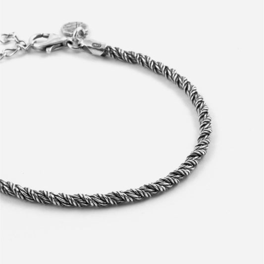 Bracciale Nove25 Timeless unisex in argento con due catene piccole arrotolate