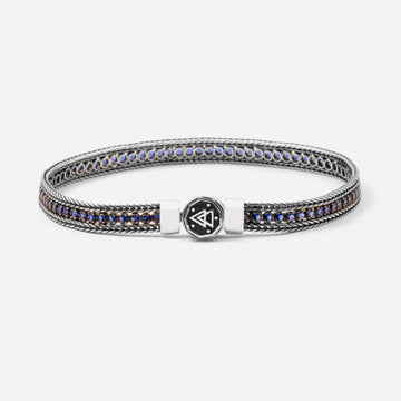 Bracciale tennis Nove25 Timeless unisex in argento e zirconi blu