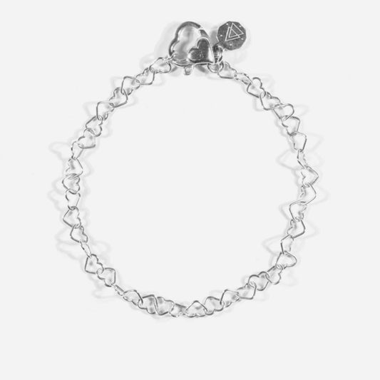 Bracciale Nove25 Rebelove donna in argento con maglie a cuore