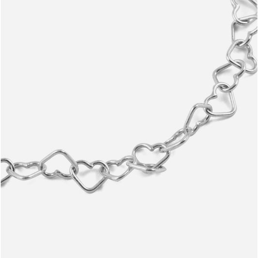 Bracciale Nove25 Rebelove donna in argento con maglie a cuore