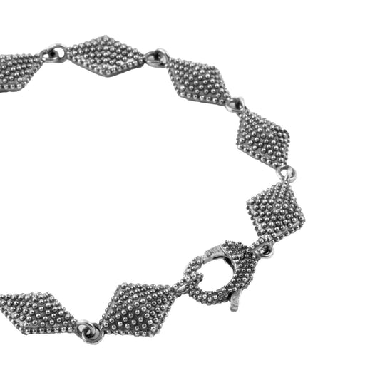 Bracciale semirigido unisex Nove25 Puntinati argento brunito borchie puntinate