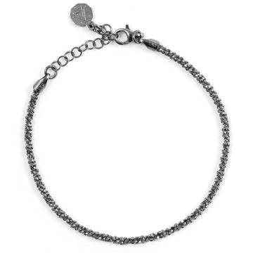 Bracciale catena unisex Nove25 Fili uomo argento Rutenio Verniciato sottile