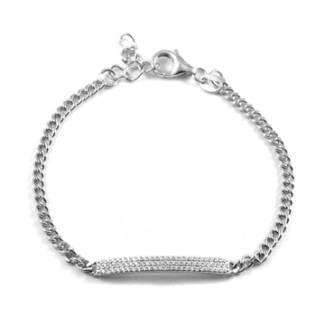 Bracciale catena unisex Nove25 Brillanti donna argento rodio targa con zirconi