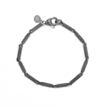 Bracciale unisex Nove25 Puntinati in argento maglie cilindriche