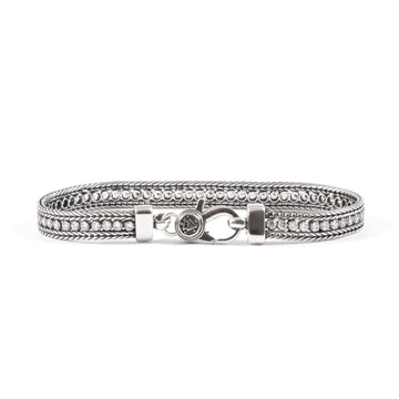 Bracciale tennis unisex Nove25 Timeless argento brunito con zirconi bianchi