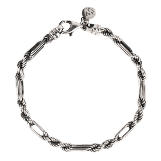 Bracciale uomo Nove25 Timeless in argento con catena attorcigliata