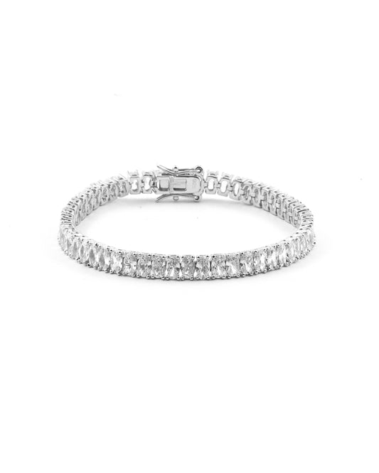 Bracciale tennis Nove25 in argento zirconi baguette bianchi