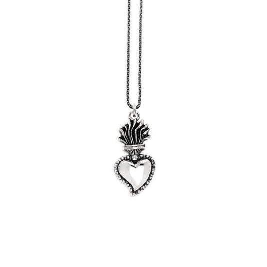 Collana Nove25 Traditional unisex in argento con cuore medio