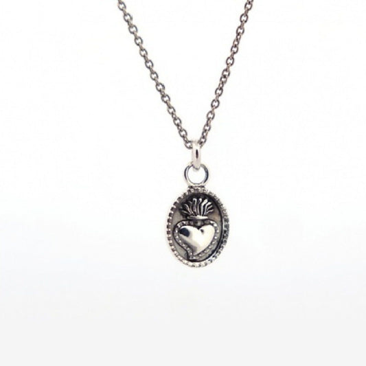 Collana Nove25 Traditional unisex in argento con cuore a cornice