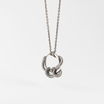 Collana Nove25 Snake unisex in argento ciondolo con serpente