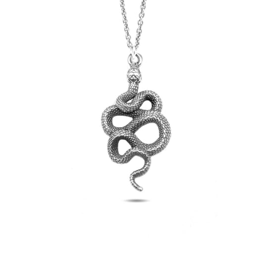 Collana unisex Nove25 Snake unisex argento rodiato con serpente