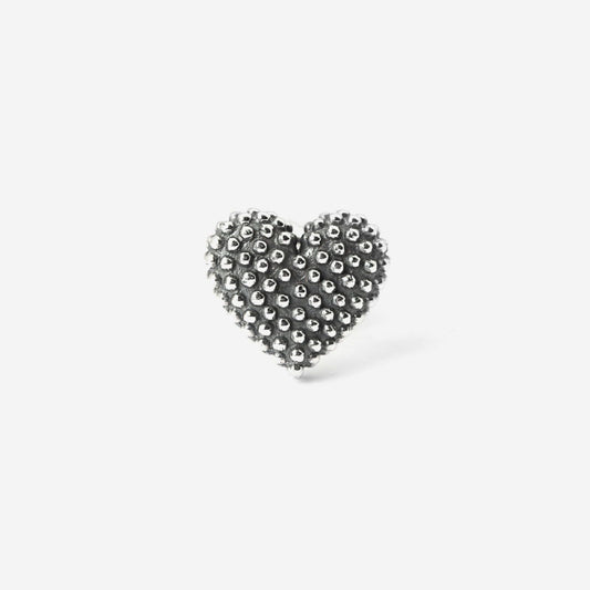 Mono orecchino a lobo cuore Nove25 Puntinati unisex in argento 10mm N25ORE00168-O-S-1