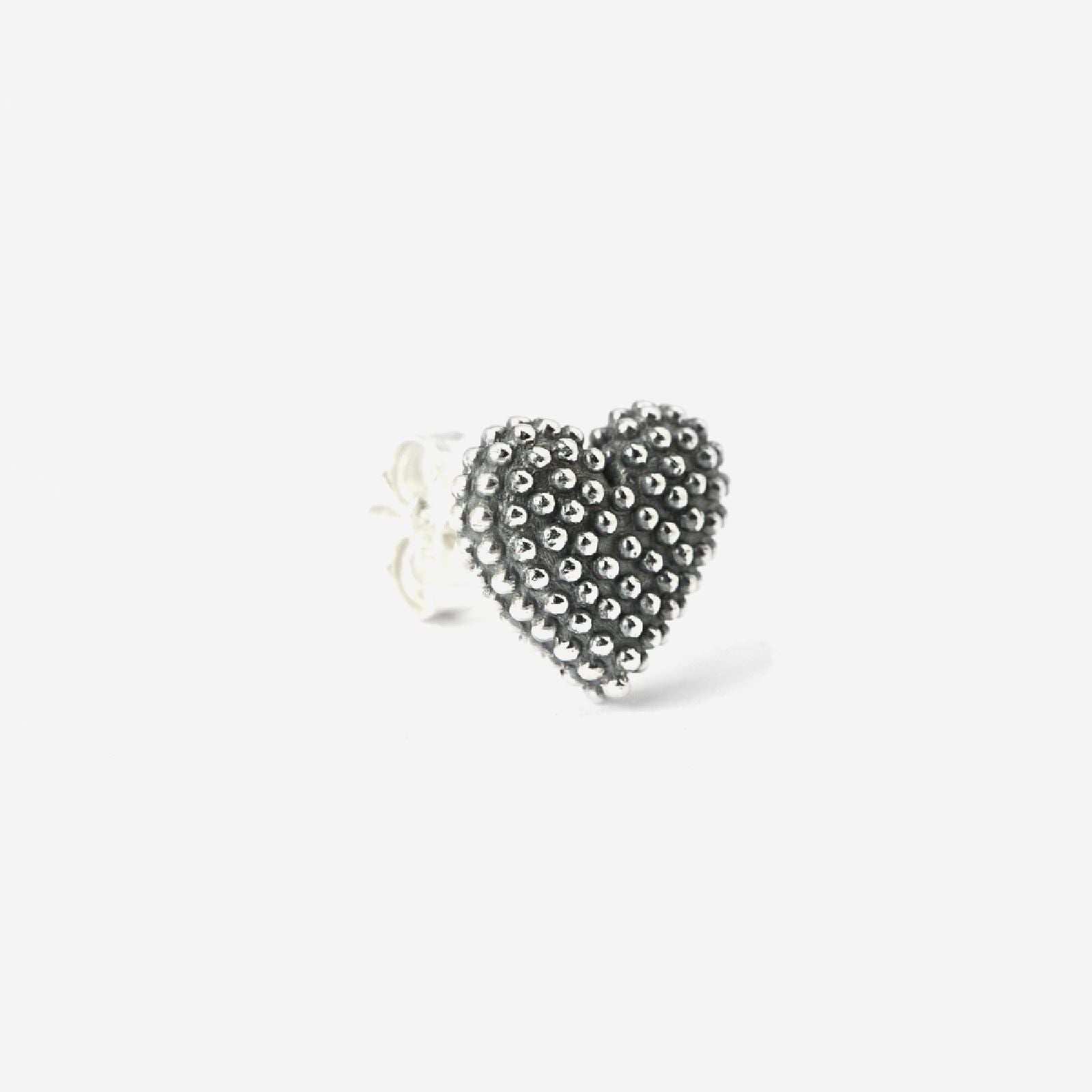 Mono orecchino a lobo cuore Nove25 Puntinati unisex in argento 10mm N25ORE00168-O-S-2