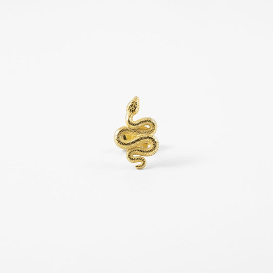 Mono orecchino lobo Nove25 Snake unisex in argento oro serpente 12mm