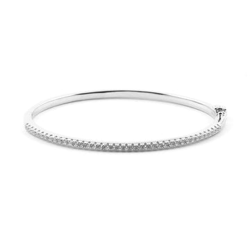 Bracciale rigido Nove25 in argento con zirconi bianchi Rigido