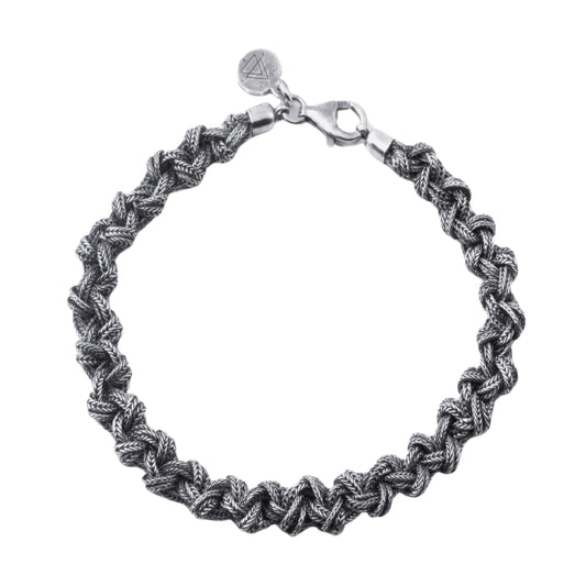 Bracciale catena NOVE25 argento con intreccio nodi piccoli 18 cm