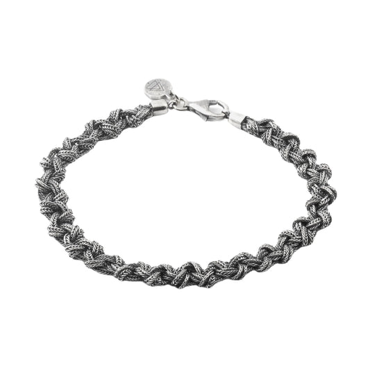 Bracciale catena NOVE25 argento con intreccio nodi piccoli 18 cm