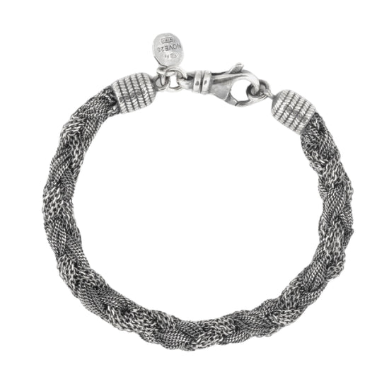 Bracciale catena NOVE25 argento con intreccio catene miste 20 cm