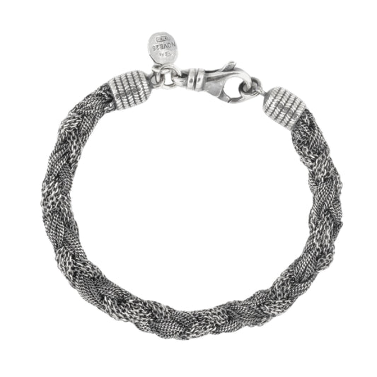 Bracciale catena NOVE25 argento con intreccio catene miste 20 cm