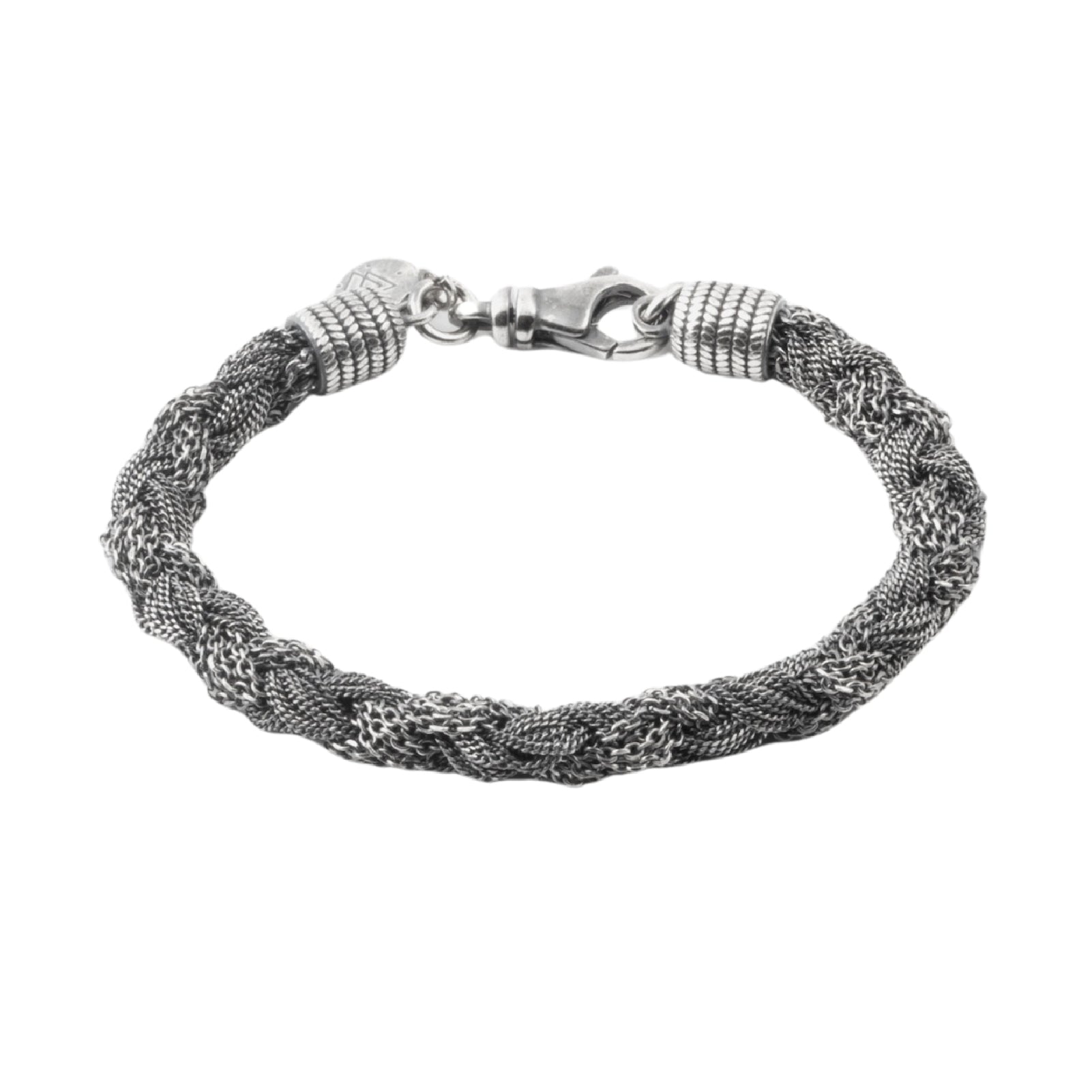 Bracciale catena NOVE25 argento con intreccio catene miste 20 cm