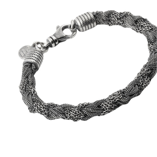 Bracciale catena NOVE25 argento con intreccio catene miste 20 cm