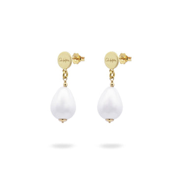 Orecchini donna Rue Des Mille WhiteSide in argento oro con perle pendenti OR-019-M1-AU-1