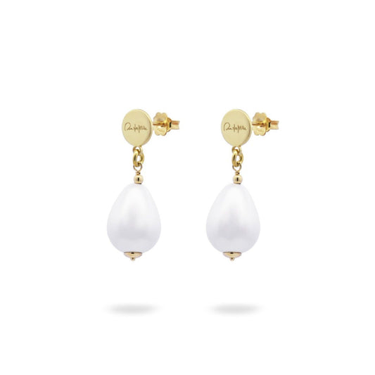 Orecchini donna Rue Des Mille WhiteSide in argento oro con perle pendenti