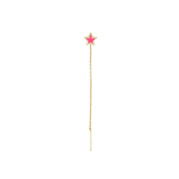 Orecchino saliscendi donna Rue Des Mille ColorFun in argento dorato stella rosa