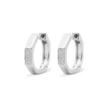 Orecchini donna Rue Des Mille Shapes in argento ottagonale con zirconi