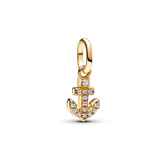 Mini Charm con pendente Pandora placcato in oro 14K con pietre P.763369C01