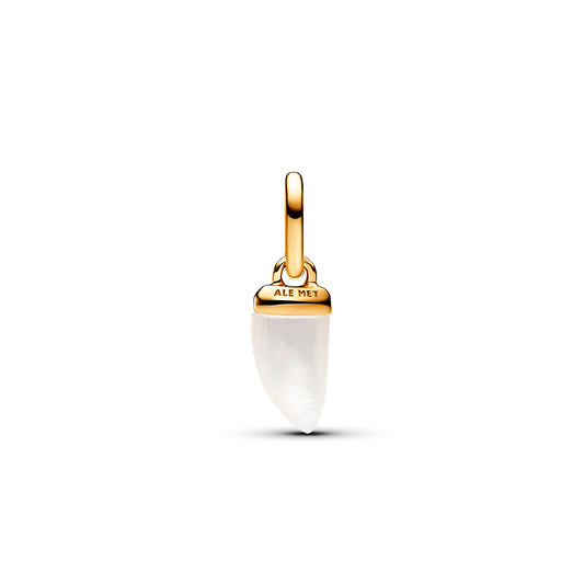 Mini Charm Pandora con placcatura in oro 14k e madreperla P.763373C01