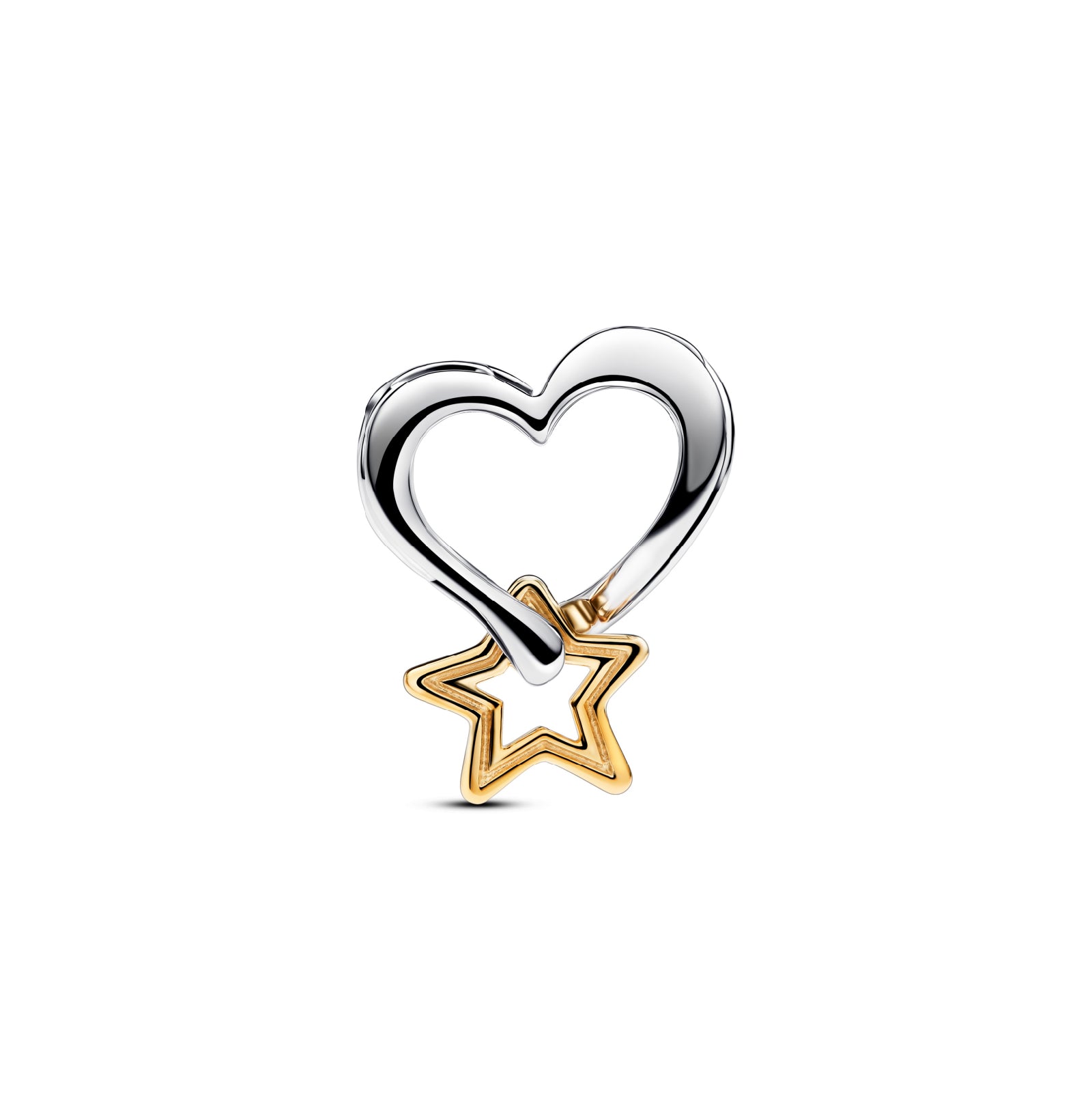 Charm Pandora in argento a forma di cuore con stella MISURA UNICA