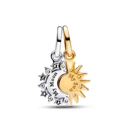 Charm divisibile Pandora in argento con luna e sole MISURA UNICA